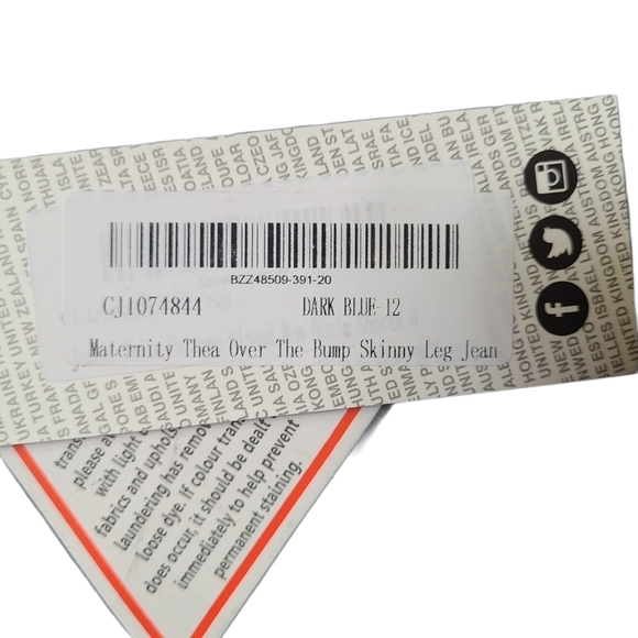 NWT Boohoo Blue maternity Sz.12 Thea over the bump jeans denimcore comfortcore - Picture 7 of 12